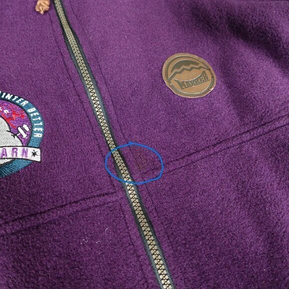 Vintage 90s Ski Barn Fleece Polartec Sweater Vest Womens 2XL Made In USA Purple - Picture 8 of 10